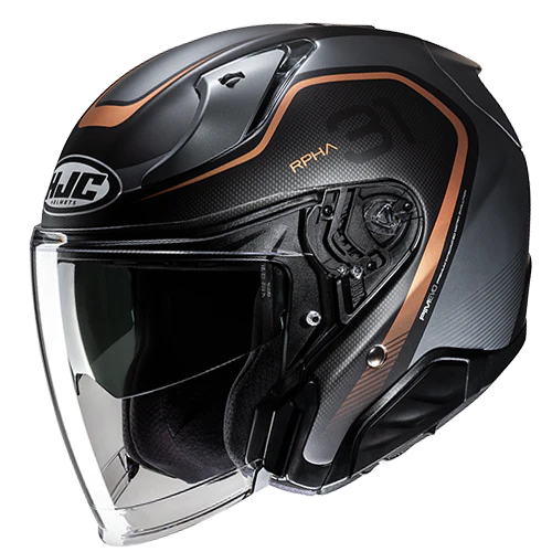 Casco Moto Jet HJC RPHA 31 KOUV MC9SF Nero Titanio Bronzo Opaco
