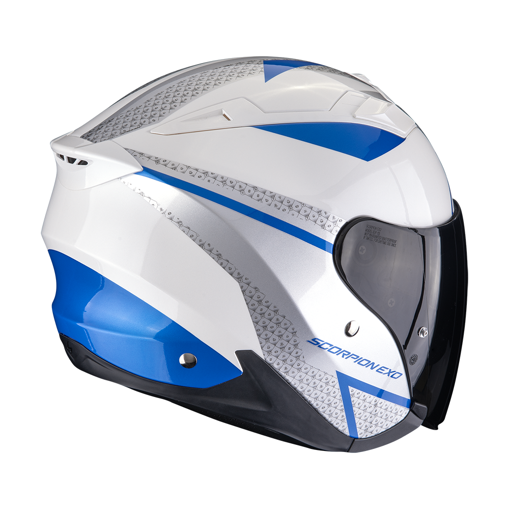 Casco Moto Jet SCORPION EXO 230 LOOP Bianco Blu