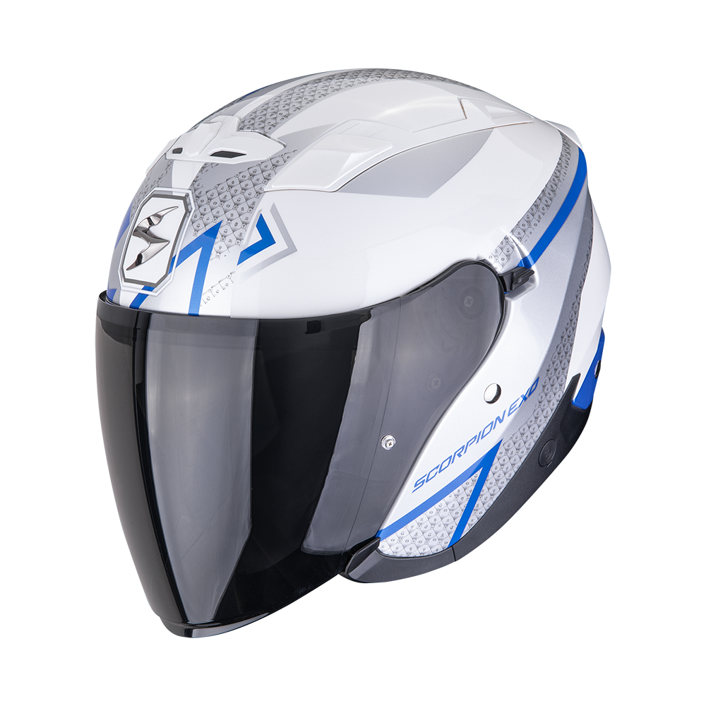 Casco Moto Jet SCORPION EXO 230 LOOP Bianco Blu