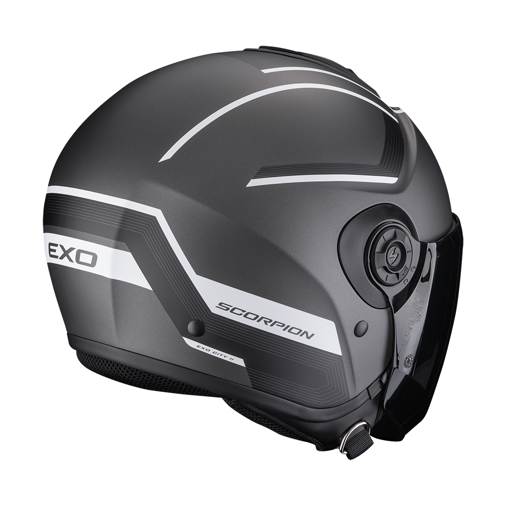 Casco Moto Jet SCORPION EXO CITY 2 COSMOS Argento Opaco Bianco