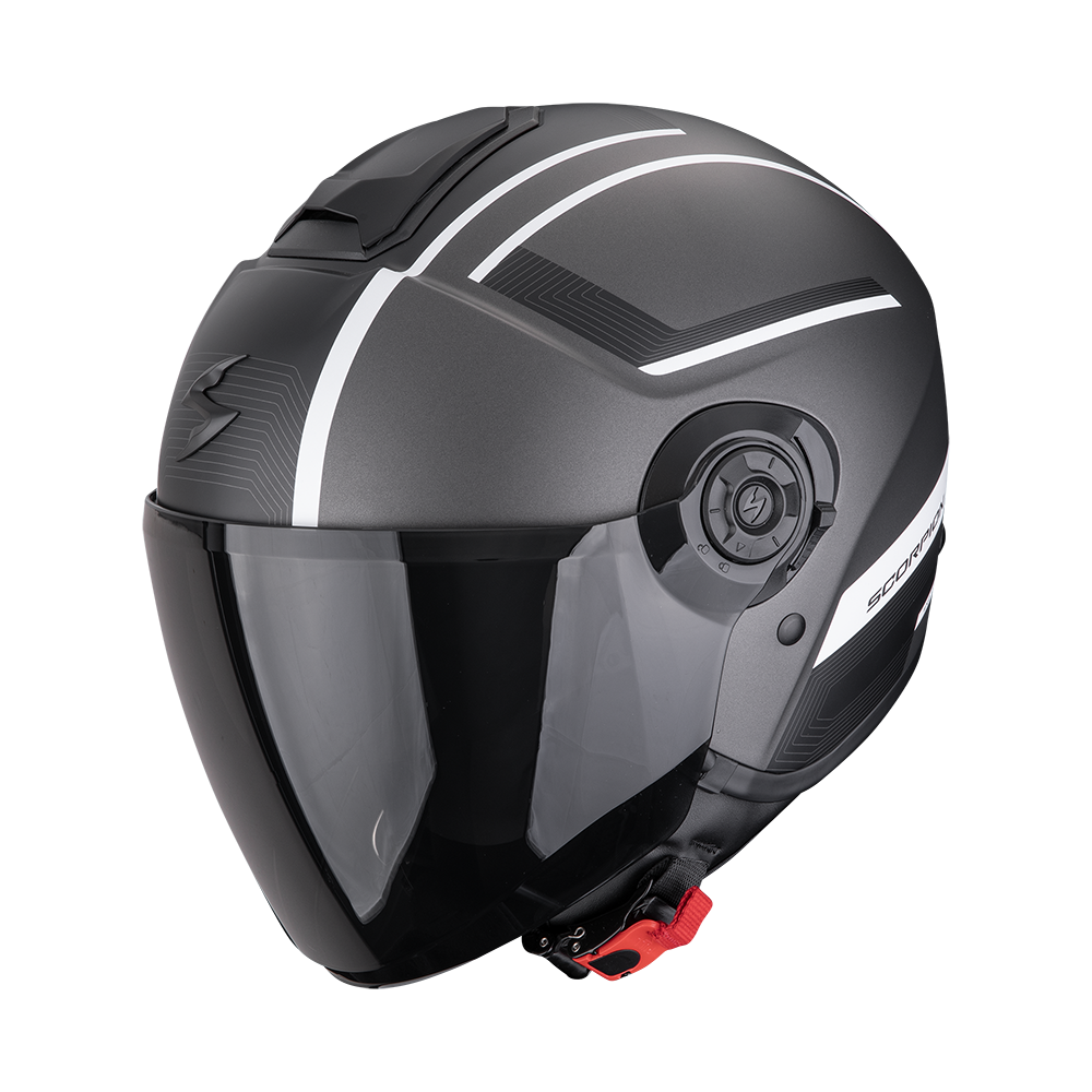 Casco Moto Jet SCORPION EXO CITY 2 COSMOS Argento Opaco Bianco
