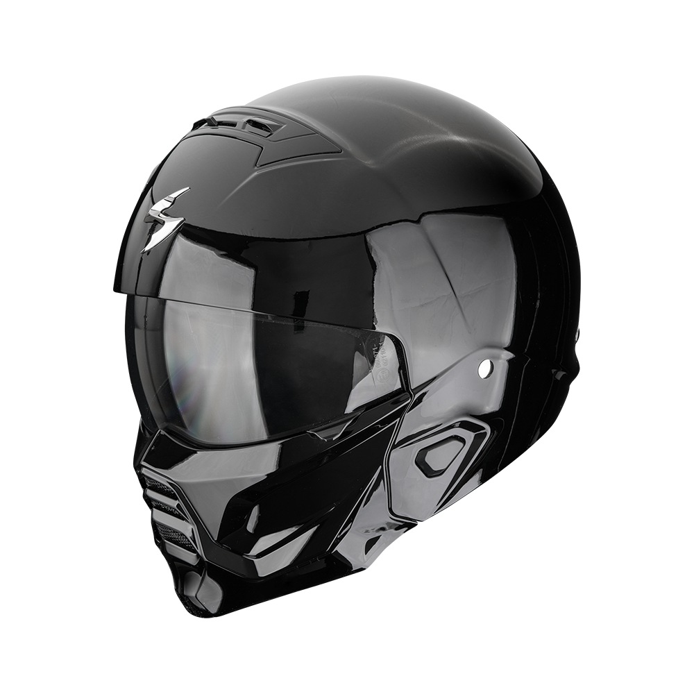 Casco Moto Jet SCORPION EXO COMBAT 2 SOLID Nero Lucido