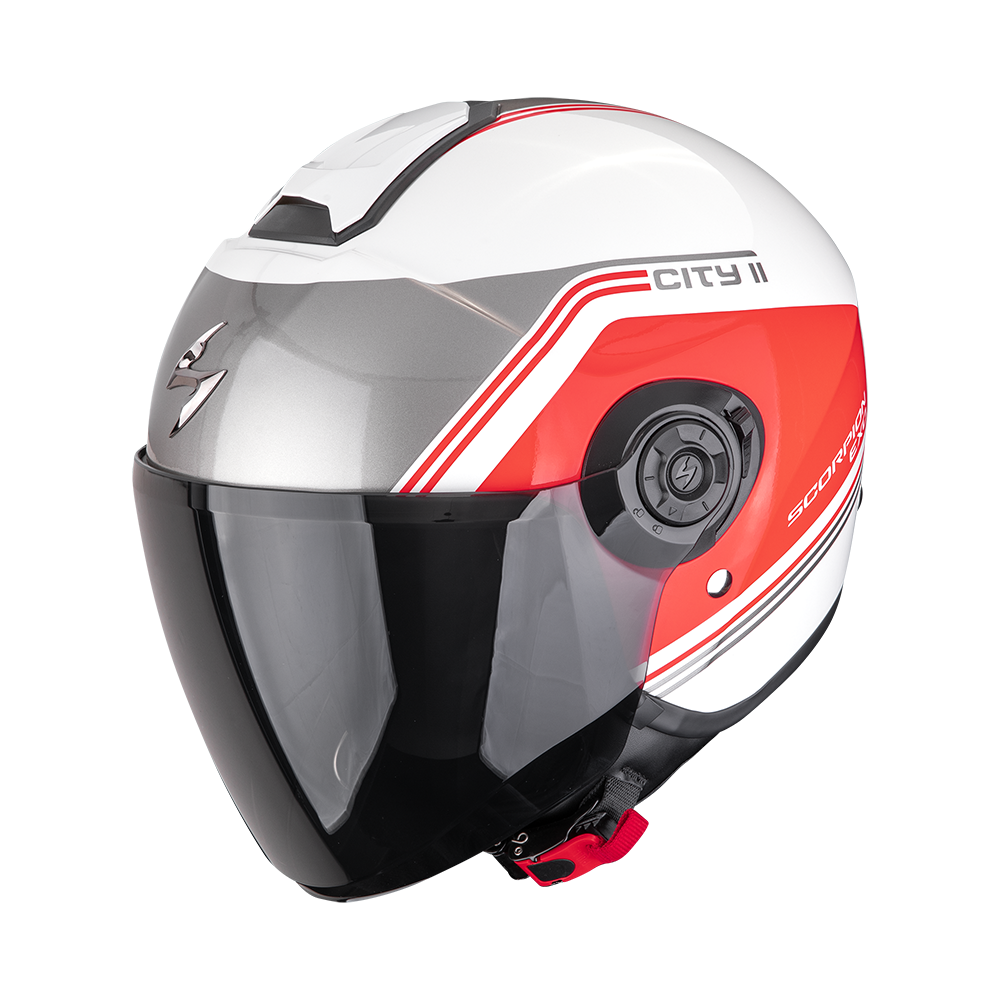 Casco Moto Jet Scorpion EXO CITY 2 VITA Bianco Rosso