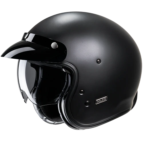 Casco Moto Jet Vintage V31 SOLID SEMI FLAT BLACK Nero Opaco
