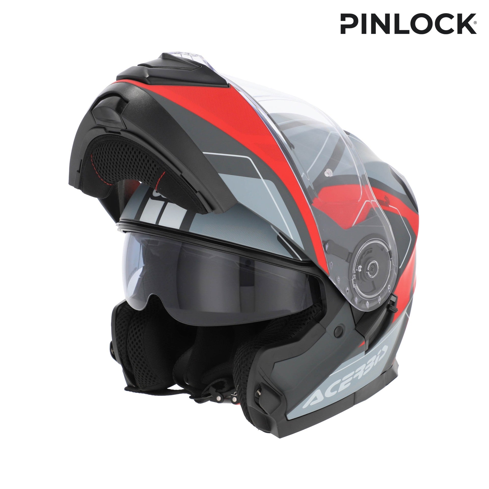 Casco Moto Modulare ACERBIS SEREL 2206 Grigio Rosso