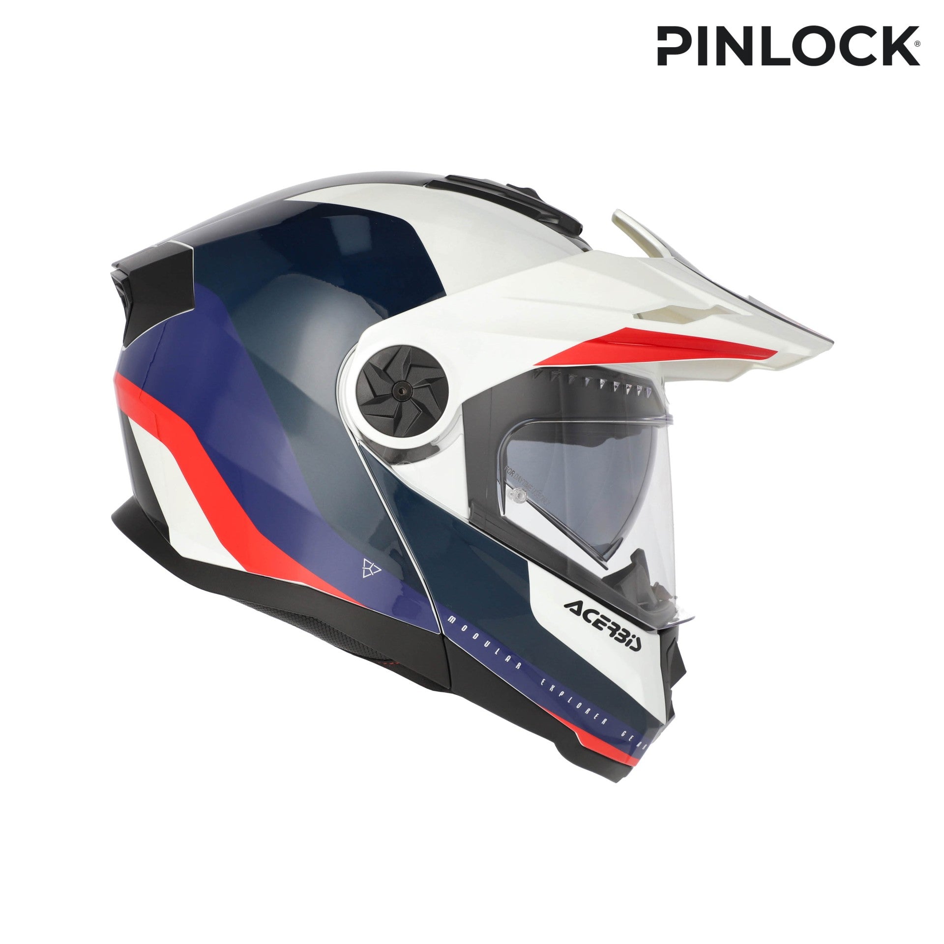 Casco Moto Modulare Adventure ACERBIS RIDER Bianco Blu Rosso