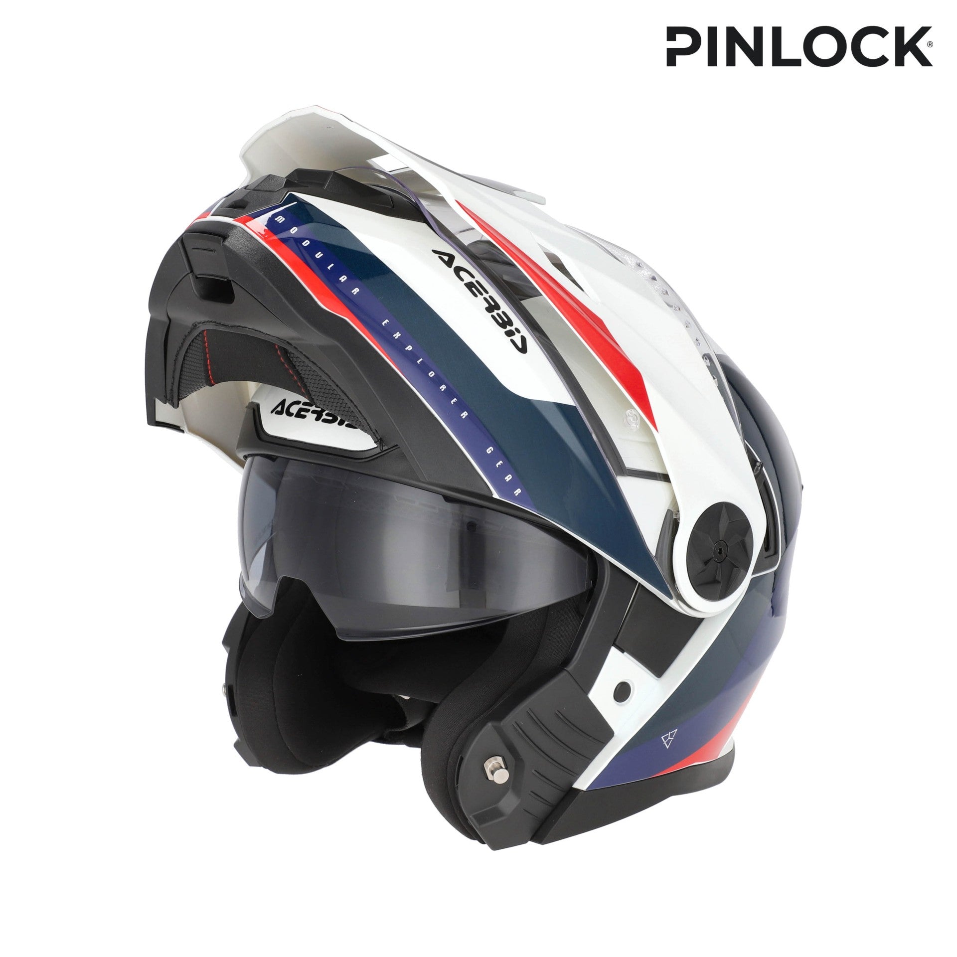 Casco Moto Modulare Adventure ACERBIS RIDER Bianco Blu Rosso