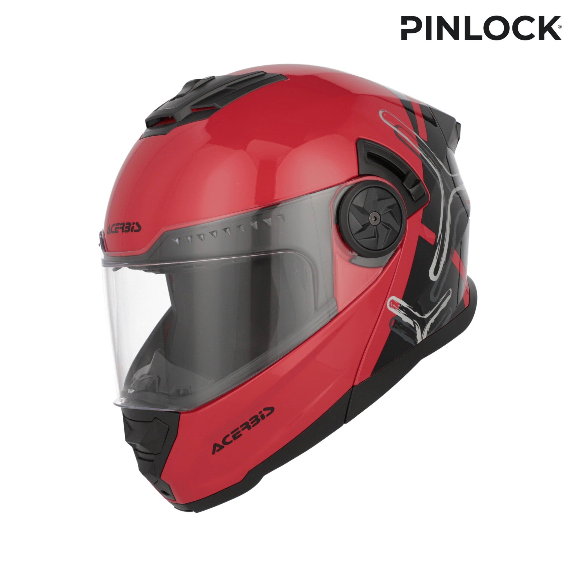 Casco Moto Modulare Adventure ACERBIS RIDER Rosso Nero