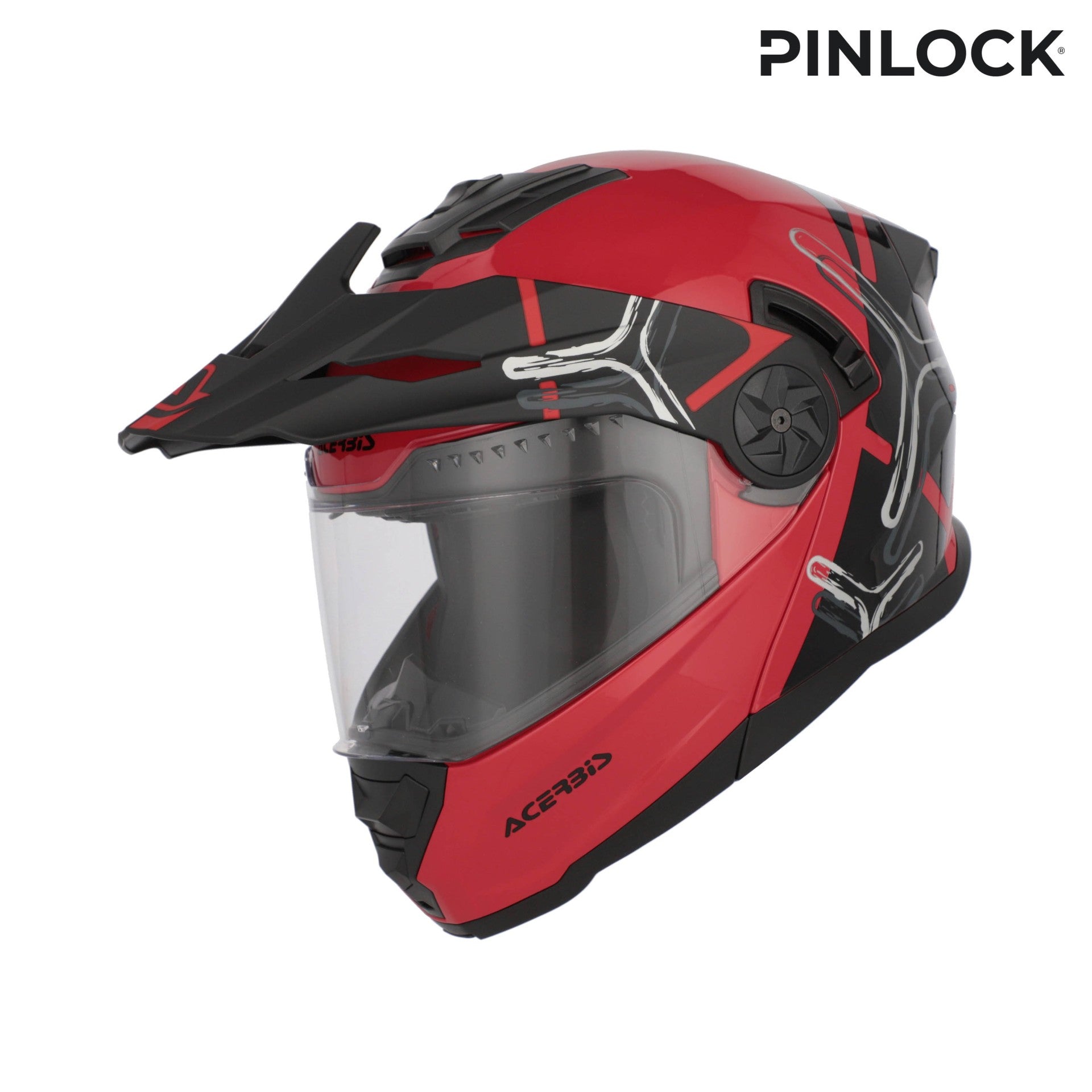 Casco Moto Modulare Adventure ACERBIS RIDER Rosso Nero