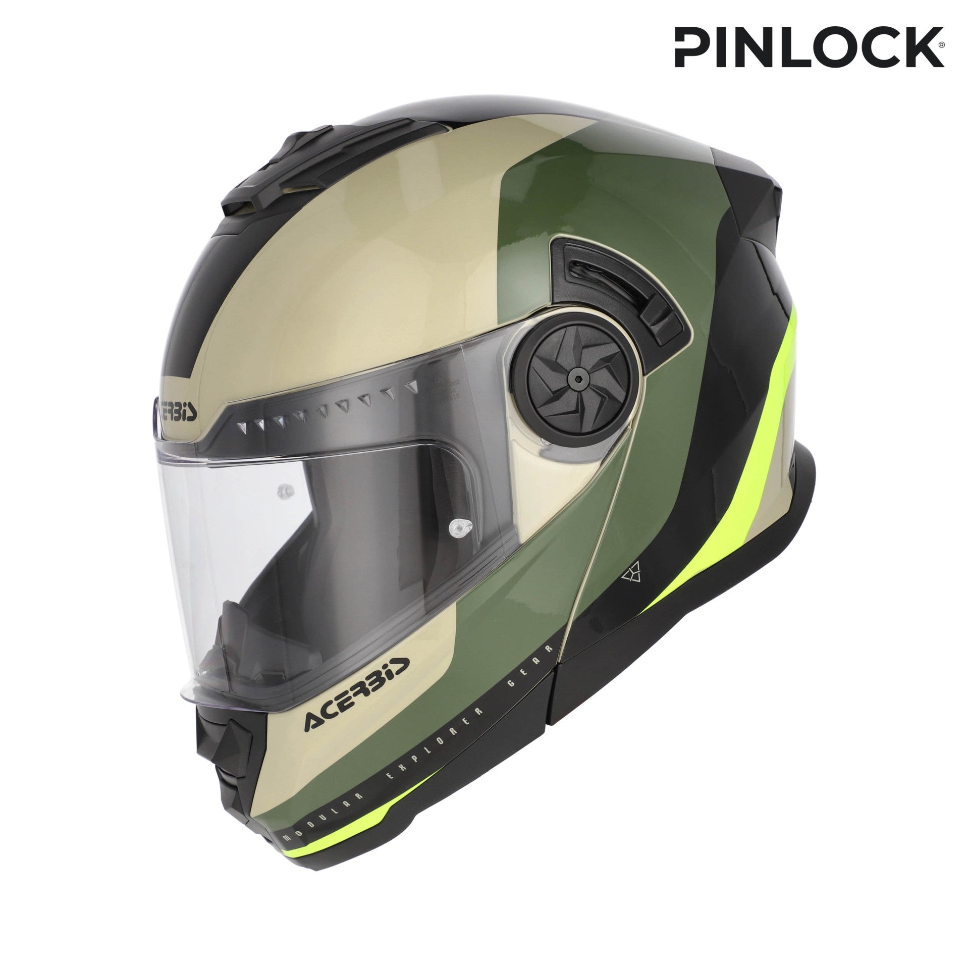 Casco Moto Modulare Adventure ACERBIS RIDER Verde Marrone