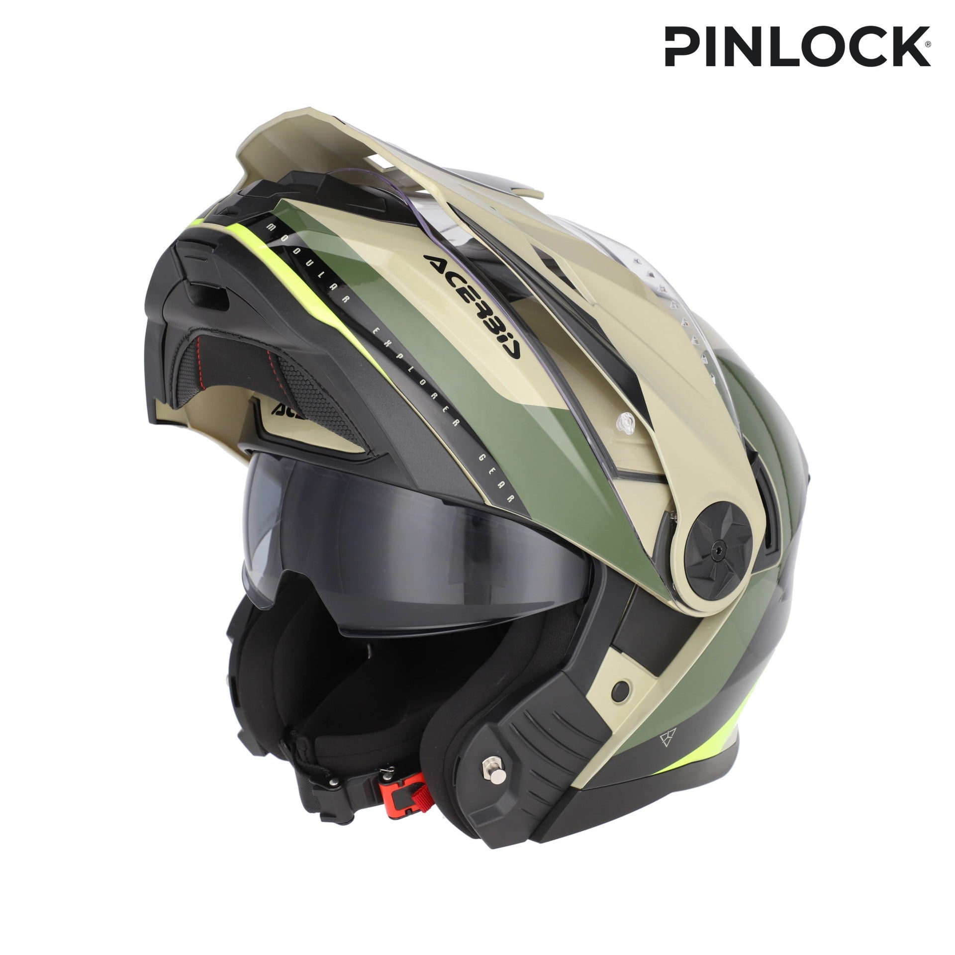 Casco Moto Modulare Adventure ACERBIS RIDER Verde Marrone