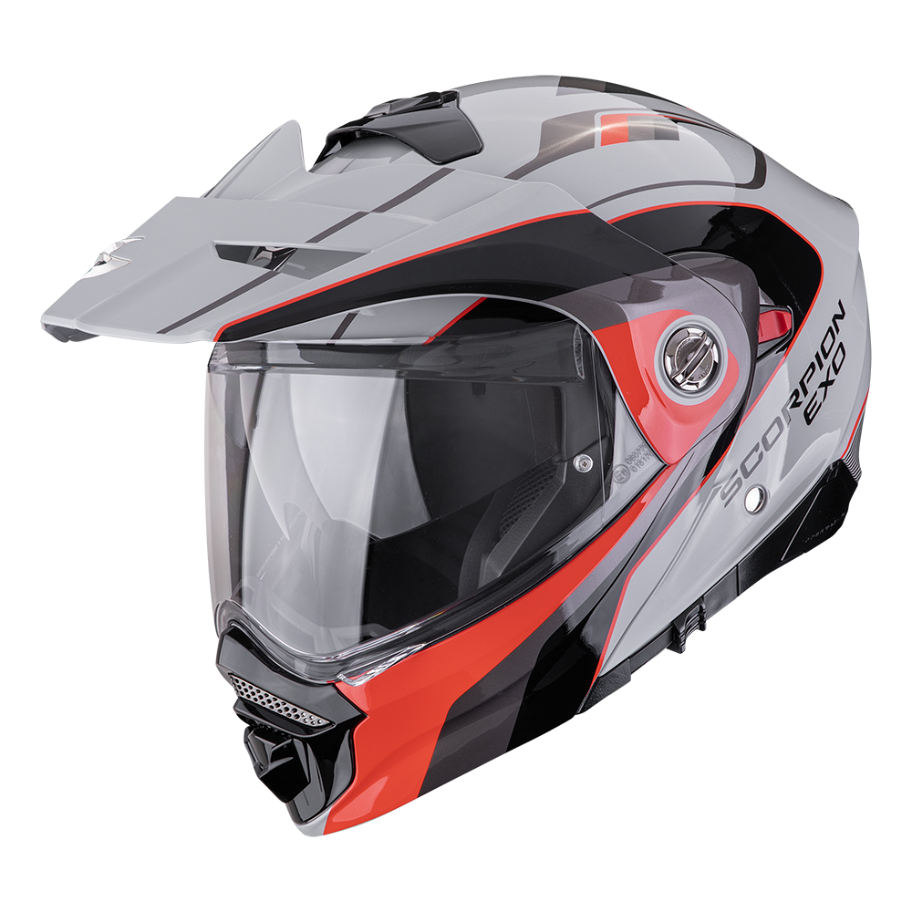 Casco Moto Modulare Adventure SCORPION ADX 2 KAMPS Grigio Rosso