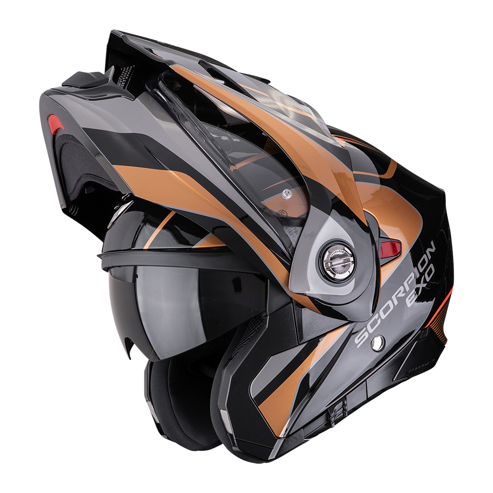 Casco Moto Modulare Adventure SCORPION ADX 2 KAMPS Nero Rame