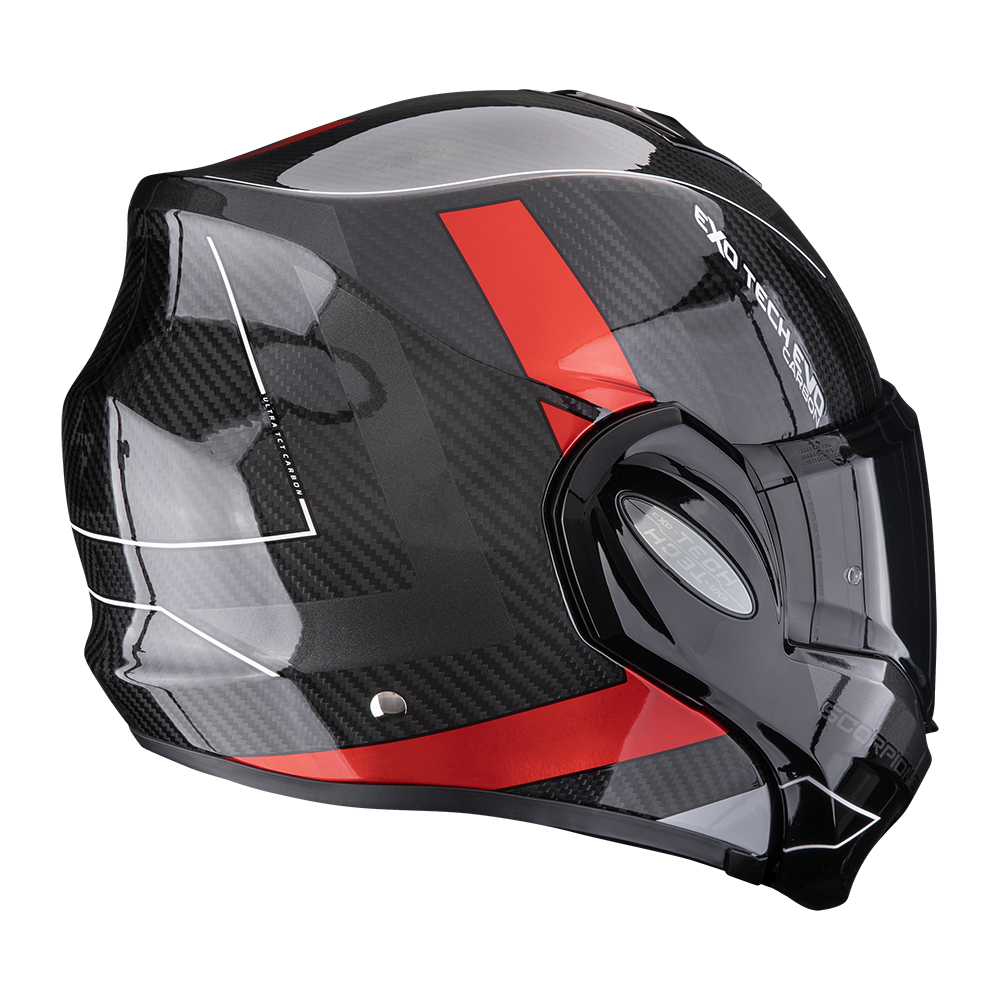 Casco Moto Modulare Flip-Back SCORPION EXO TECH EVO CARBON CAD Nero Rosso