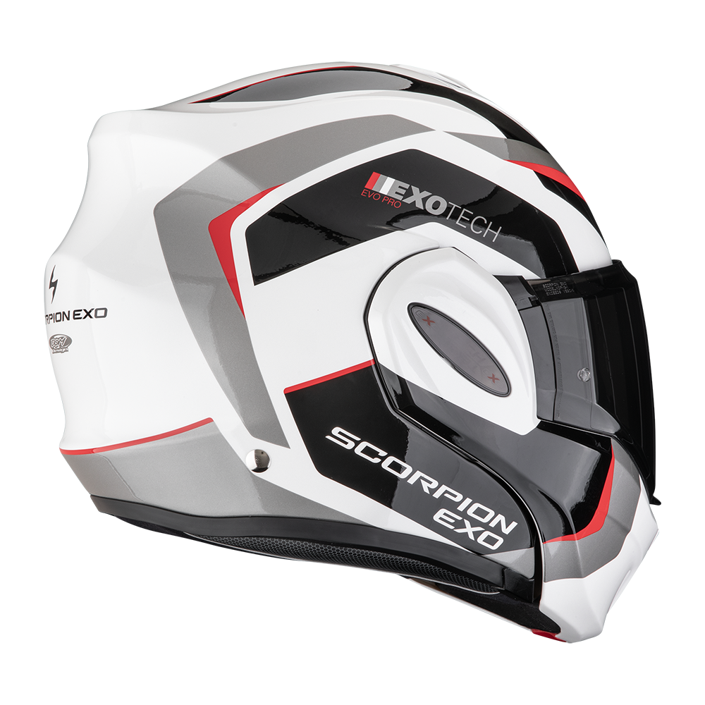 Casco Moto Modulare Flip-Back SCORPION EXO TECH EVO PRO ACUTI Grigio Nero Rosso