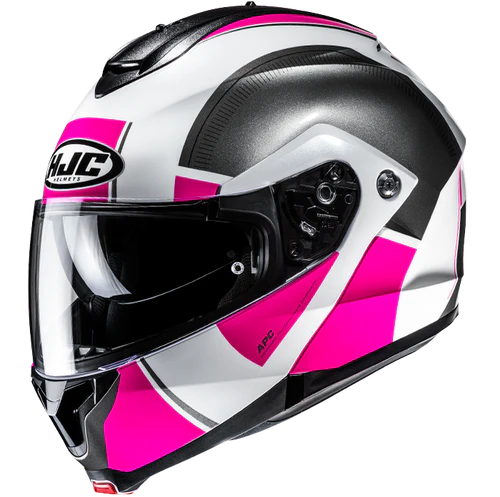Casco Moto Modulare HJC C91N JYN MC8 Bianco Argento Fucsia Lucido