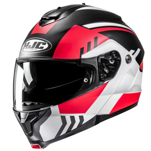 Casco Moto Modulare HJC C91N KAON MC1SF Nero Bianco Rosso Opaco