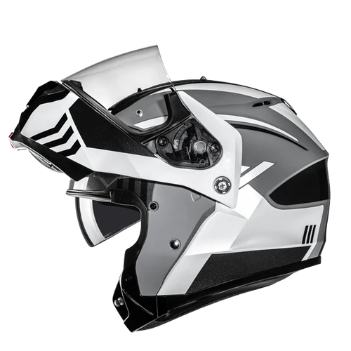 Casco Moto Modulare HJC C91N KAON MC5 Bianco Grigio Nero Lucido