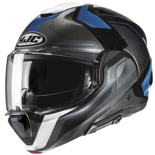 Casco Moto Modulare HJC F100 BIOS MC2 Antracite Nero Blu Bianco Lucido