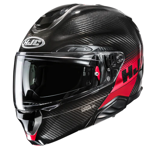 Casco Moto Modulare HJC RPHA 91 CARBON ELIG MC1 Nero Rosso Lucido