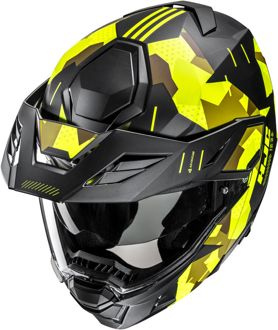 Casco Moto Modulare Hjc i80 ROKI MC3HSF Nero Giallo Fluo Opaco