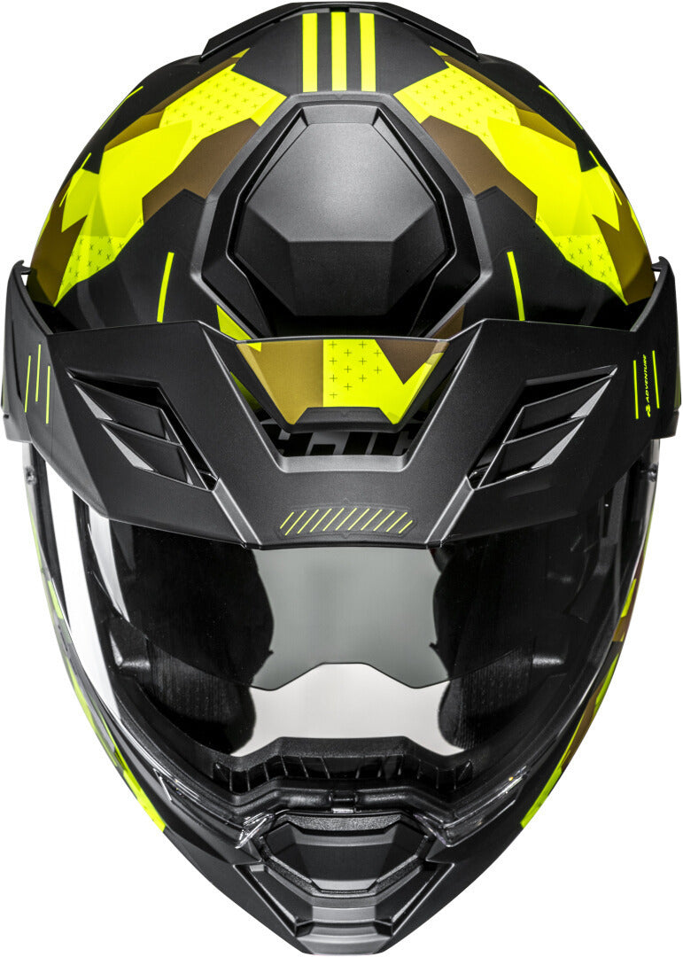 Casco Moto Modulare Hjc i80 ROKI MC3HSF Nero Giallo Fluo Opaco