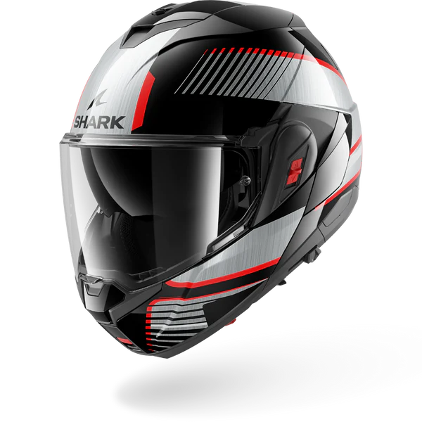 Casco Moto Modulare SHARK OXO SIKTER Nero Argento Rosso