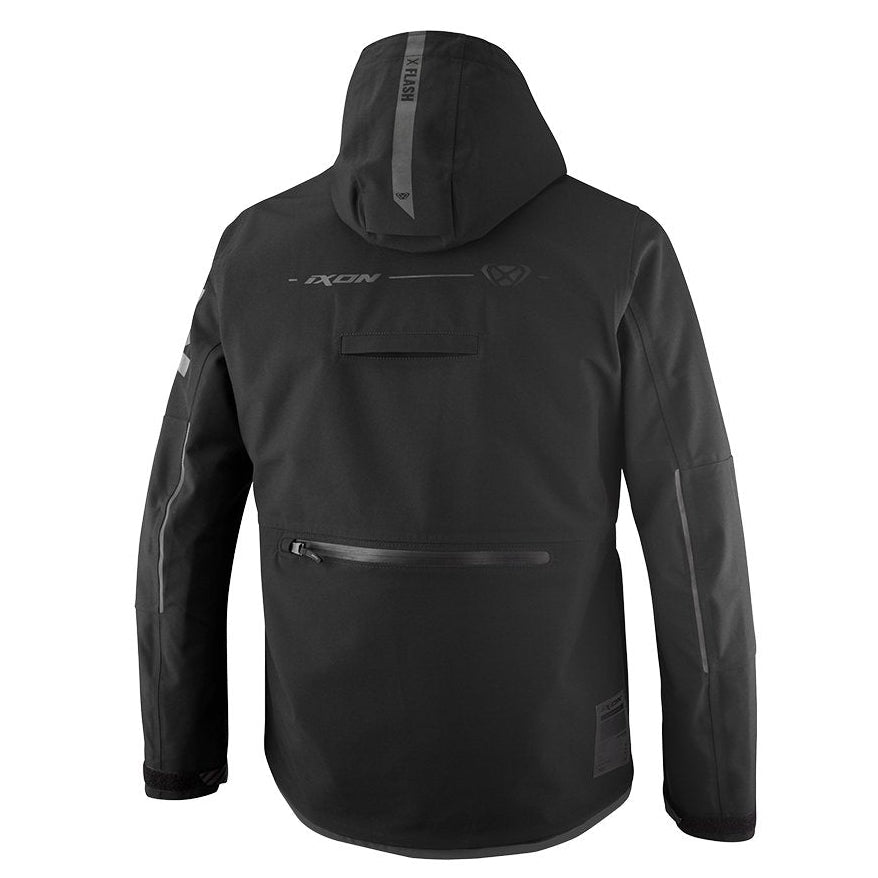 Giacca Moto Invernale Uomo IXON SQUARE Nero Rosso Fluo