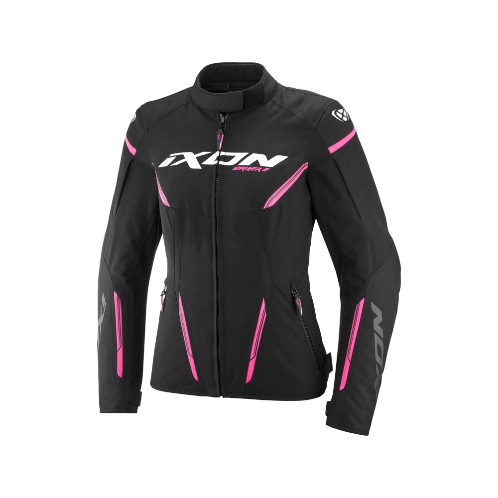 Giubbotto Moto IXON STRIKER 2 LADY In Tessuto Nero Rosa Fluo
