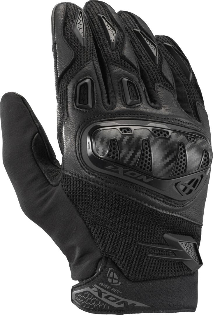 Guanti Moto Estivi IXON RISE AIR 2 Pelle E Tessuto Nero
