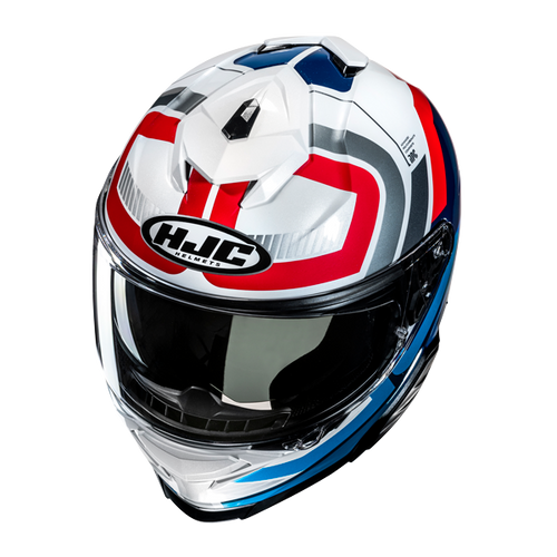 Hjc i71 VIZ MC21 Bianco Lucido Blu Rosso Argento