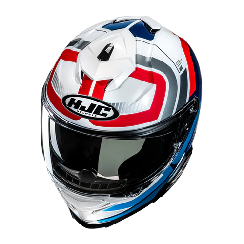 Hjc i71 VIZ MC21 Bianco Lucido Blu Rosso Argento