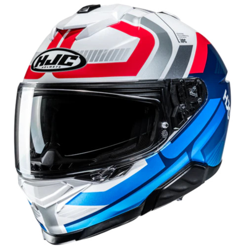 Hjc i71 VIZ MC21 Bianco Lucido Blu Rosso Argento