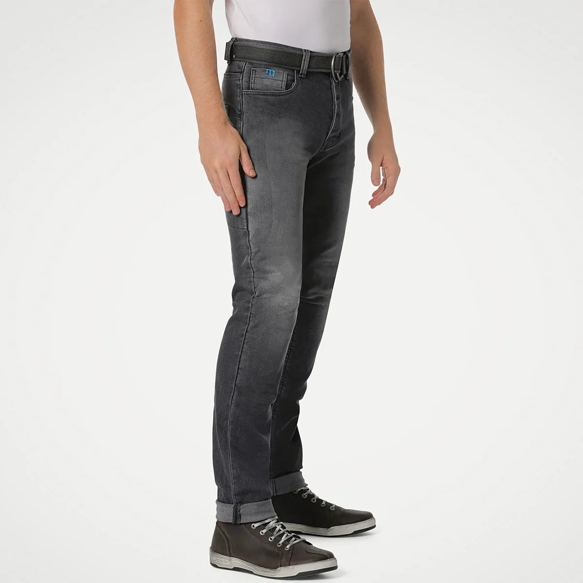 Jeans Moto Uomo PMJ Caferacer Grigio Con Protezioni CE