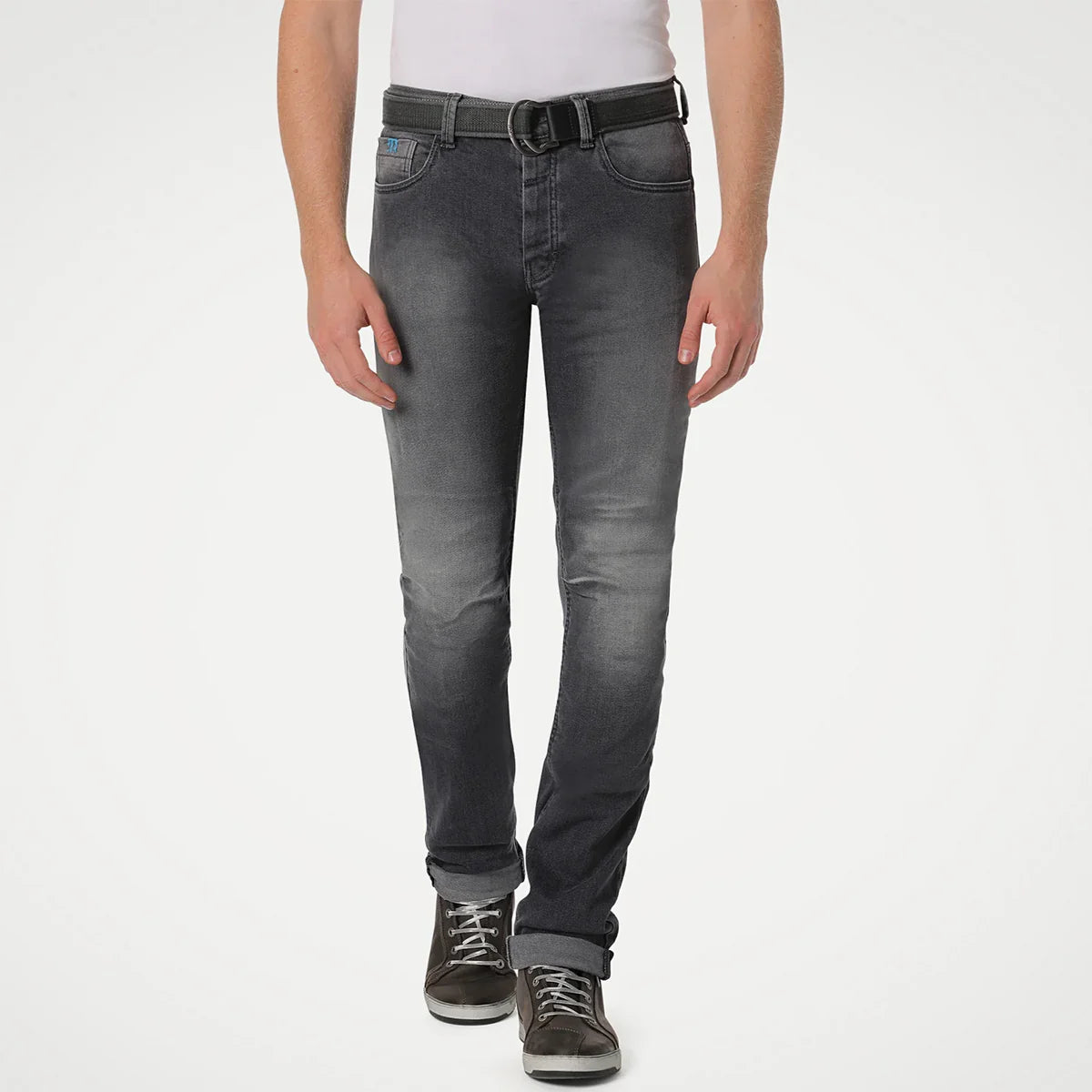 Jeans Moto Uomo PMJ Caferacer Grigio Con Protezioni CE