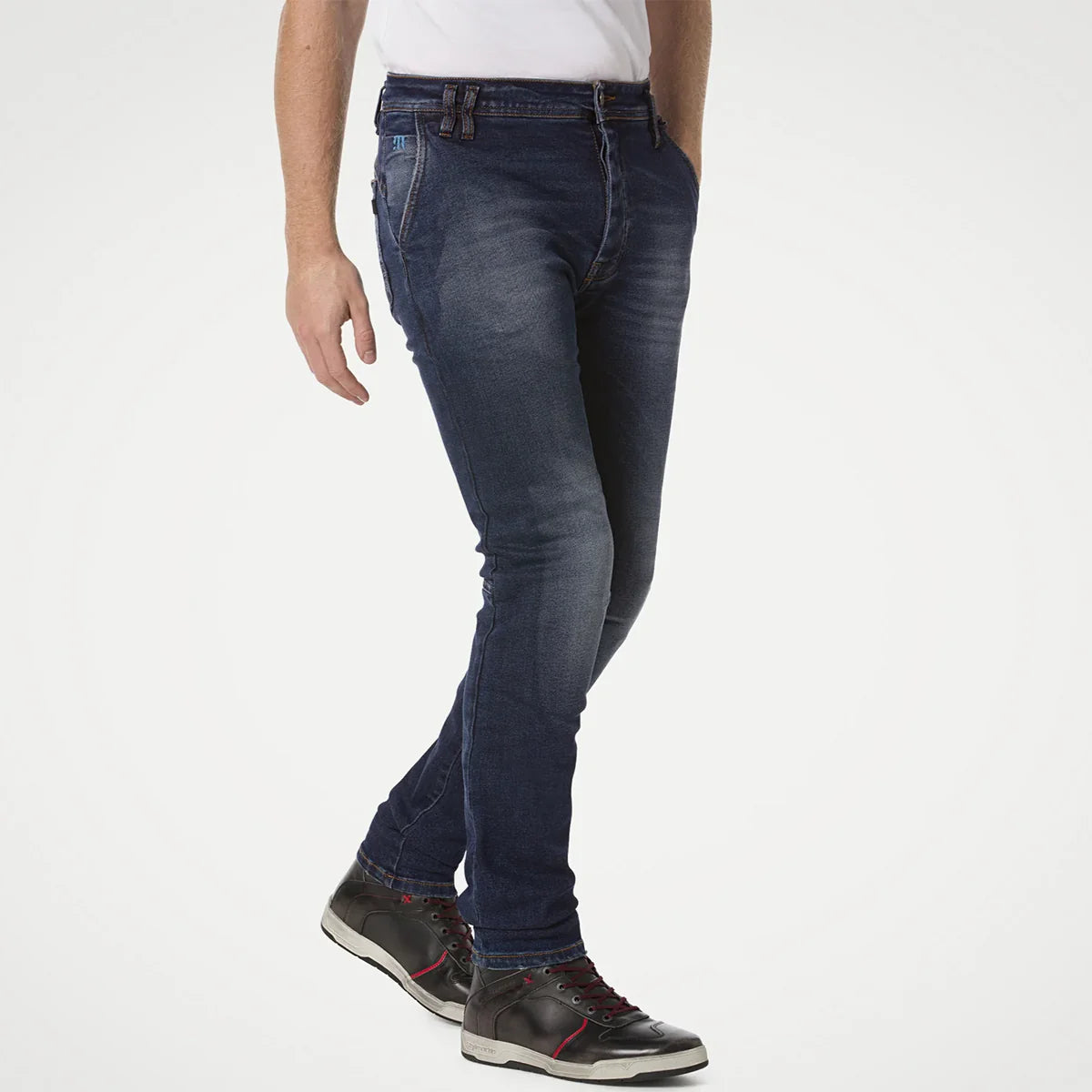 Jeans Moto Uomo PMJ Russell Blu Con Protezioni CE