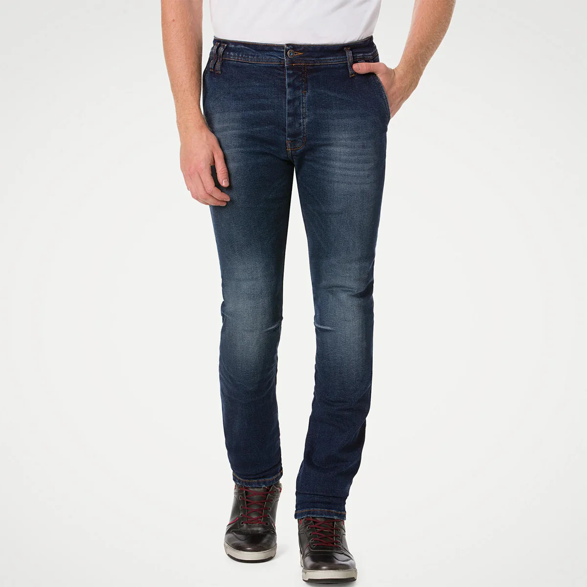 Jeans Moto Uomo PMJ Russell Blu Con Protezioni CE