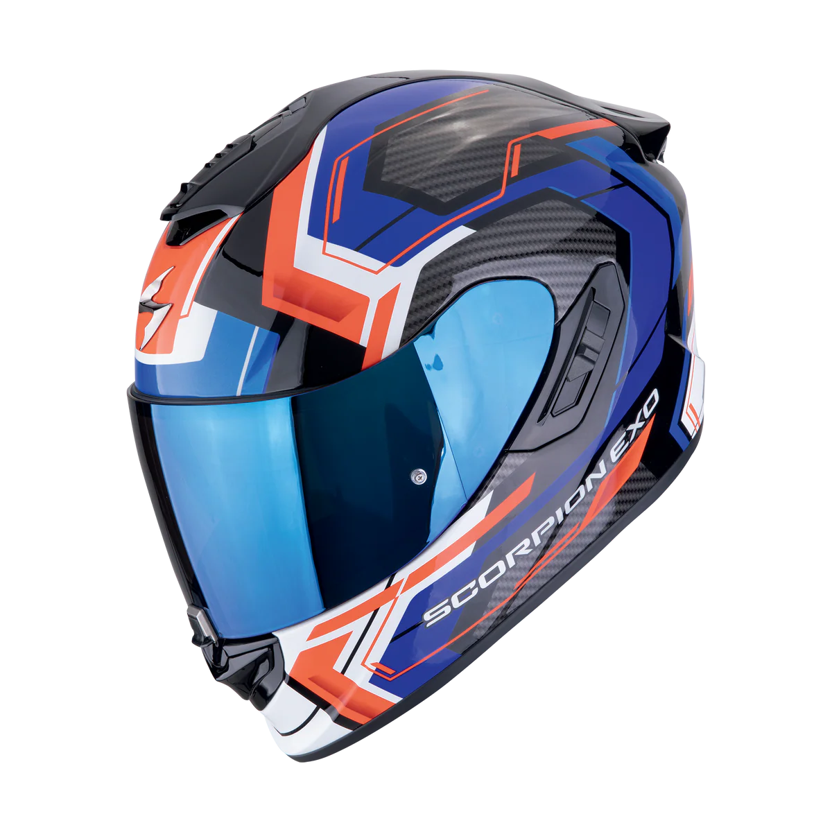Casco Moto Integrale Scorpion EXO-1400 EVO 2 Air Linart Nero Blu Rosso