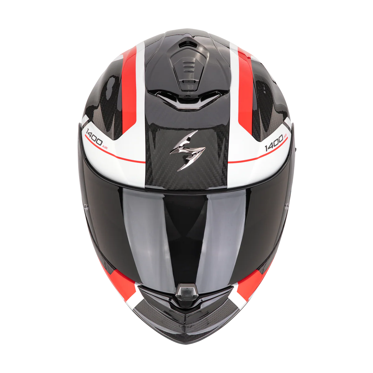 Casco Moto Integrale Scorpion EXO-1400 EVO 2 Carbon Air Enko Nero Rosso Bianco
