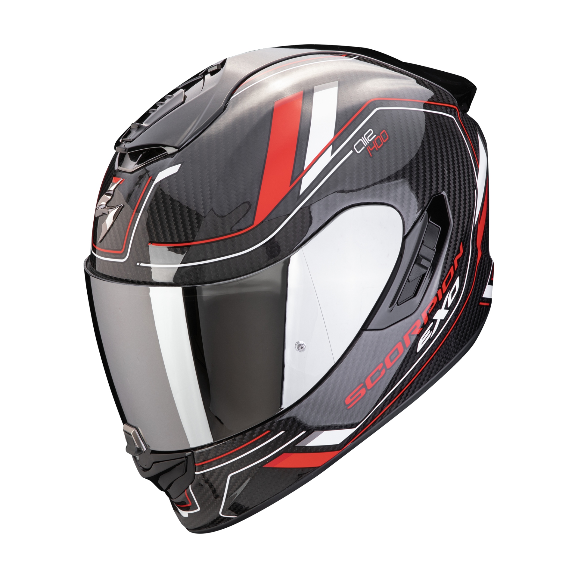 Scorpion EXO 1400 EVO 2 Carbon Air MIRAGE Nero Rosso Bianco