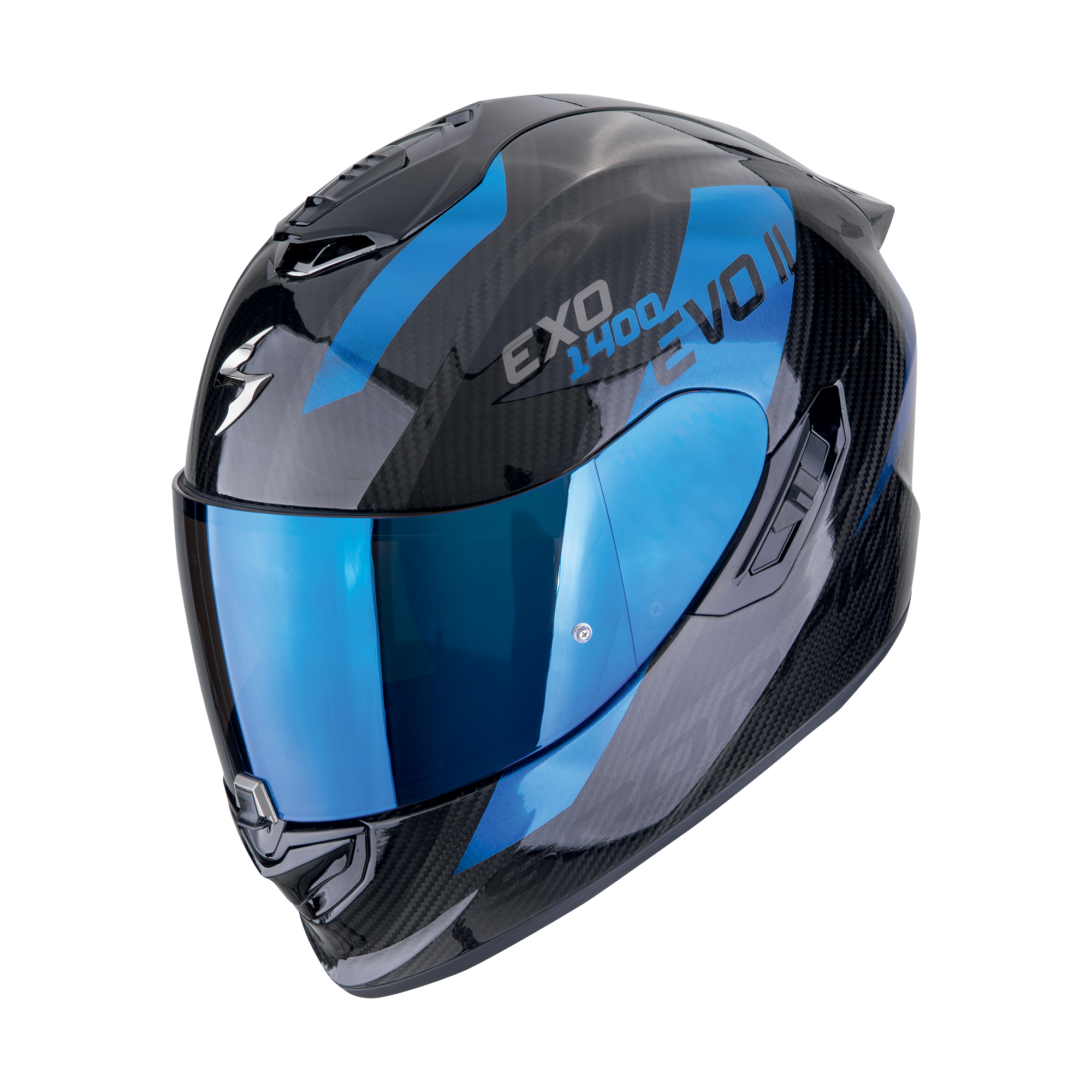 Scorpion EXO-1400 EVO 2 Carbon Air Platted Nero Blu