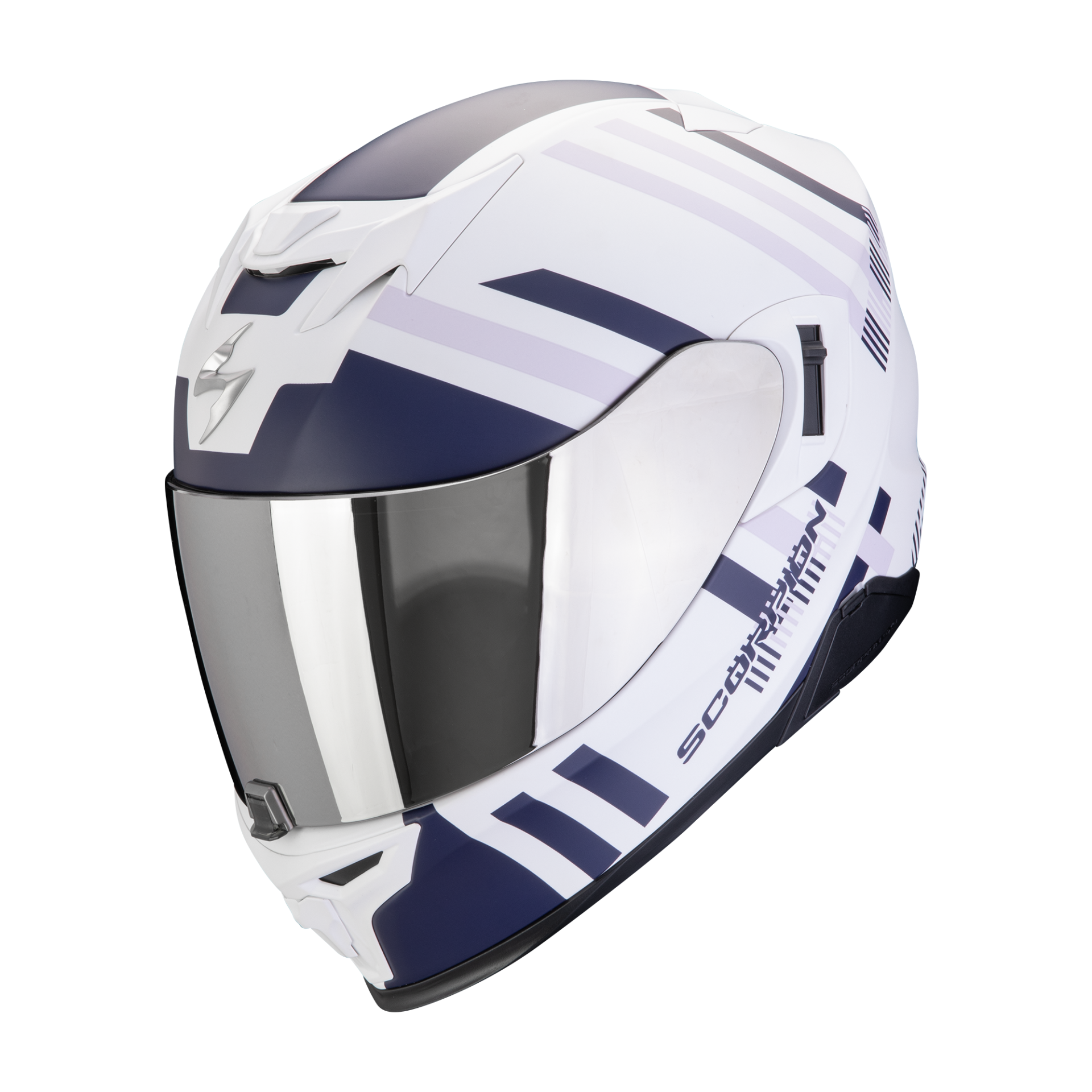 Scorpion EXO 520 EVO AIR Banshee Bianco Opaco Blu Purple