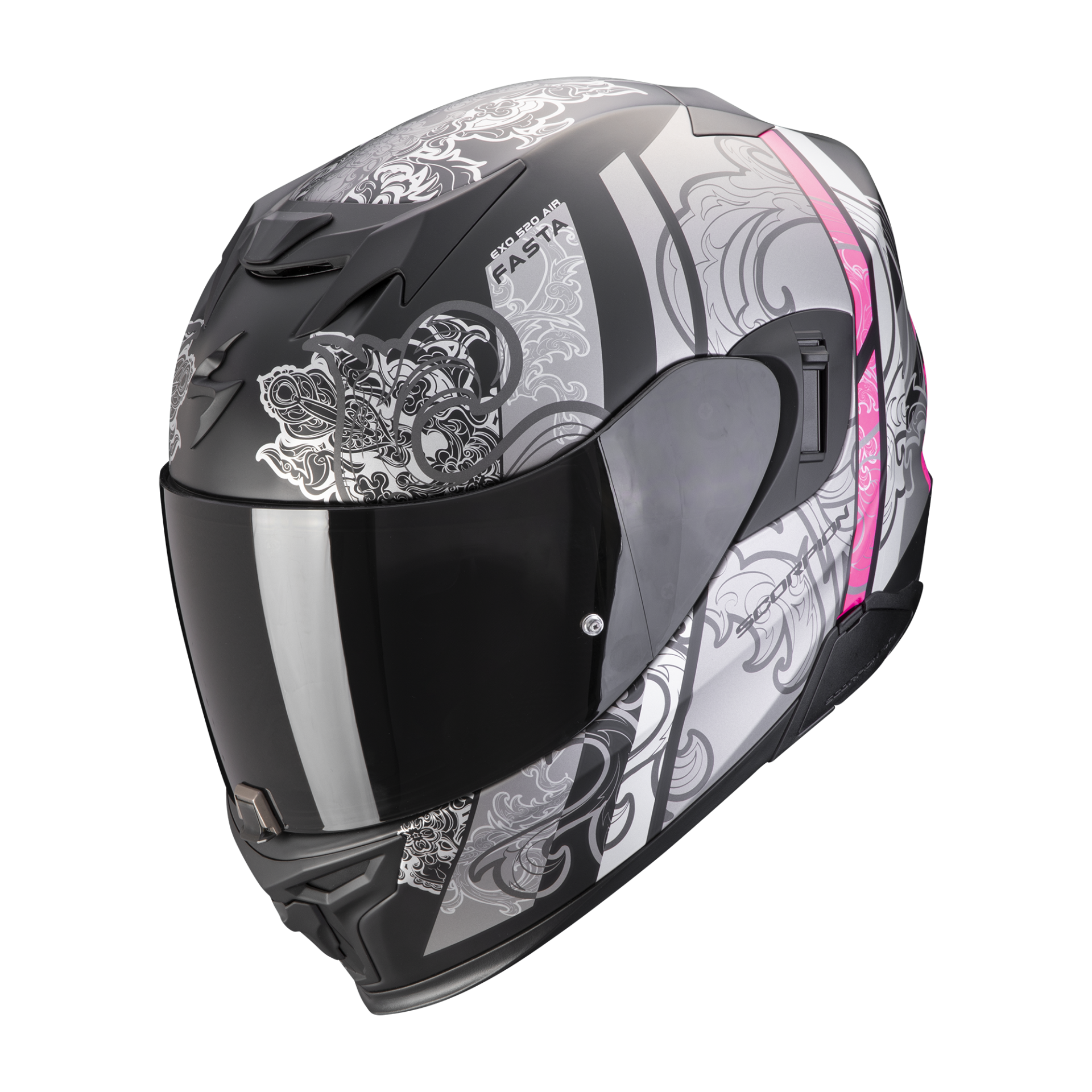 Scorpion EXO 520 EVO AIR Fasta Nero Argento Rosa