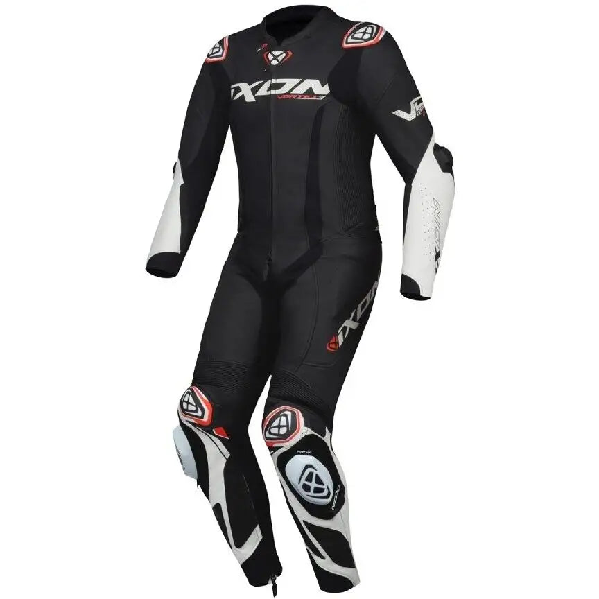 Tuta In Moto In Pelle INOX VORTEX 3 Nero Bianco