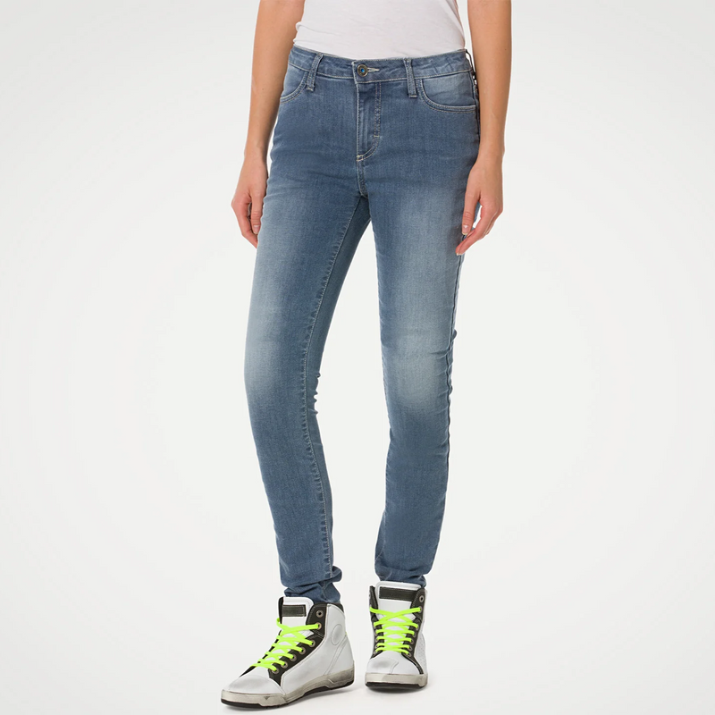 Jeans Moto Pmj  Skinny Donna BluE Con Protezioni Omologato CE A