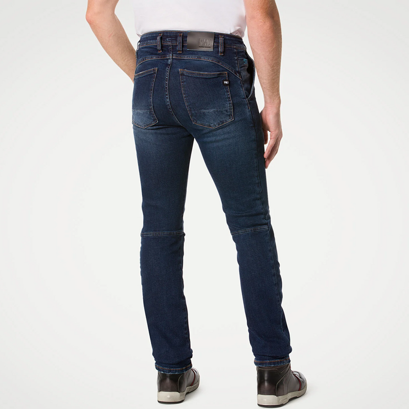 Jeans Moto PMJ Modello Russell Tarmac T-Stretch Colore Blue Omologato CE