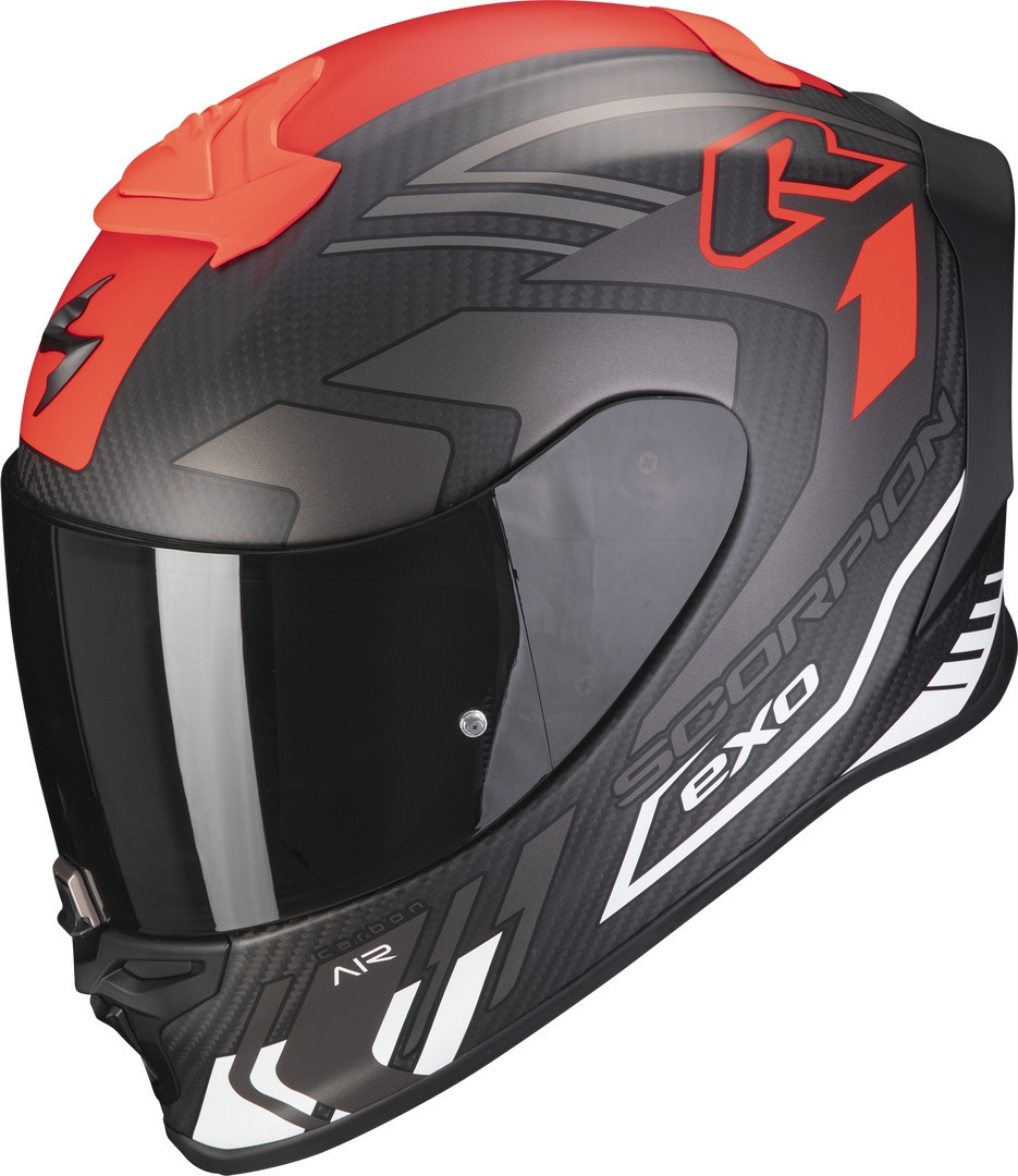 Casco Integrale Scorpion EXO R1 EVO Carbon AIR SUPRA Nero Opaco/Argento/Bianco ECE 22-06