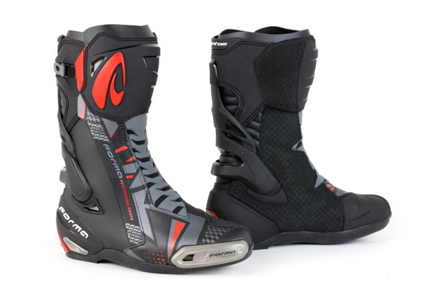 Stivali Racing Forma Boots PHANTOM Nero/Grigio/Rosso In Pelle Con Protezioni Certificate