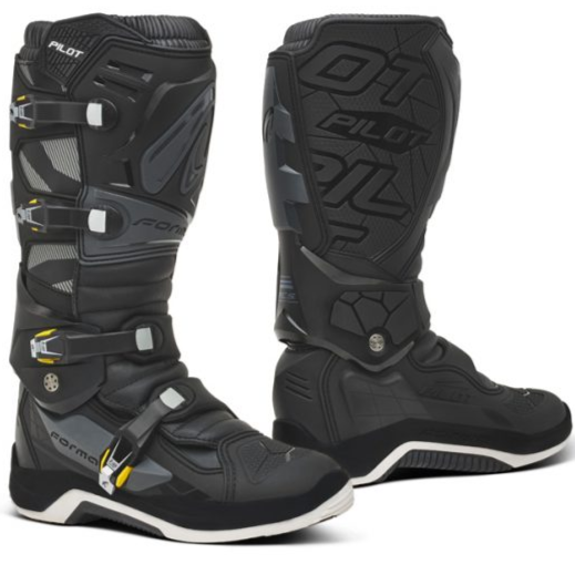 Stivali Cross Forma Boots PILOT Nero/Antracite In Pelle Con Protezioni CE