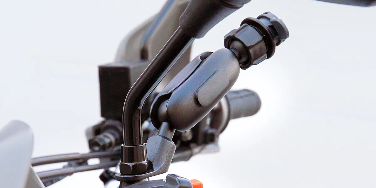 Optiline Pole Orbit Titanporta Cellulare Da Specchietto Moto In Metallo Con Braccio Snodabile